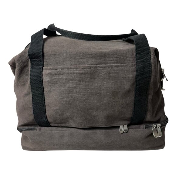 Lo & Sons Catalina Deluxe Large Canvas Cotton Gray Weekender Duffel Tote Bag - Picture 7 of 16